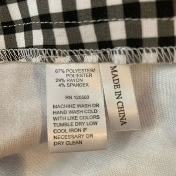 Amanda & Chelsea Womens Gingham Check Black/White Pants Size 2 - Picture 4 of 11